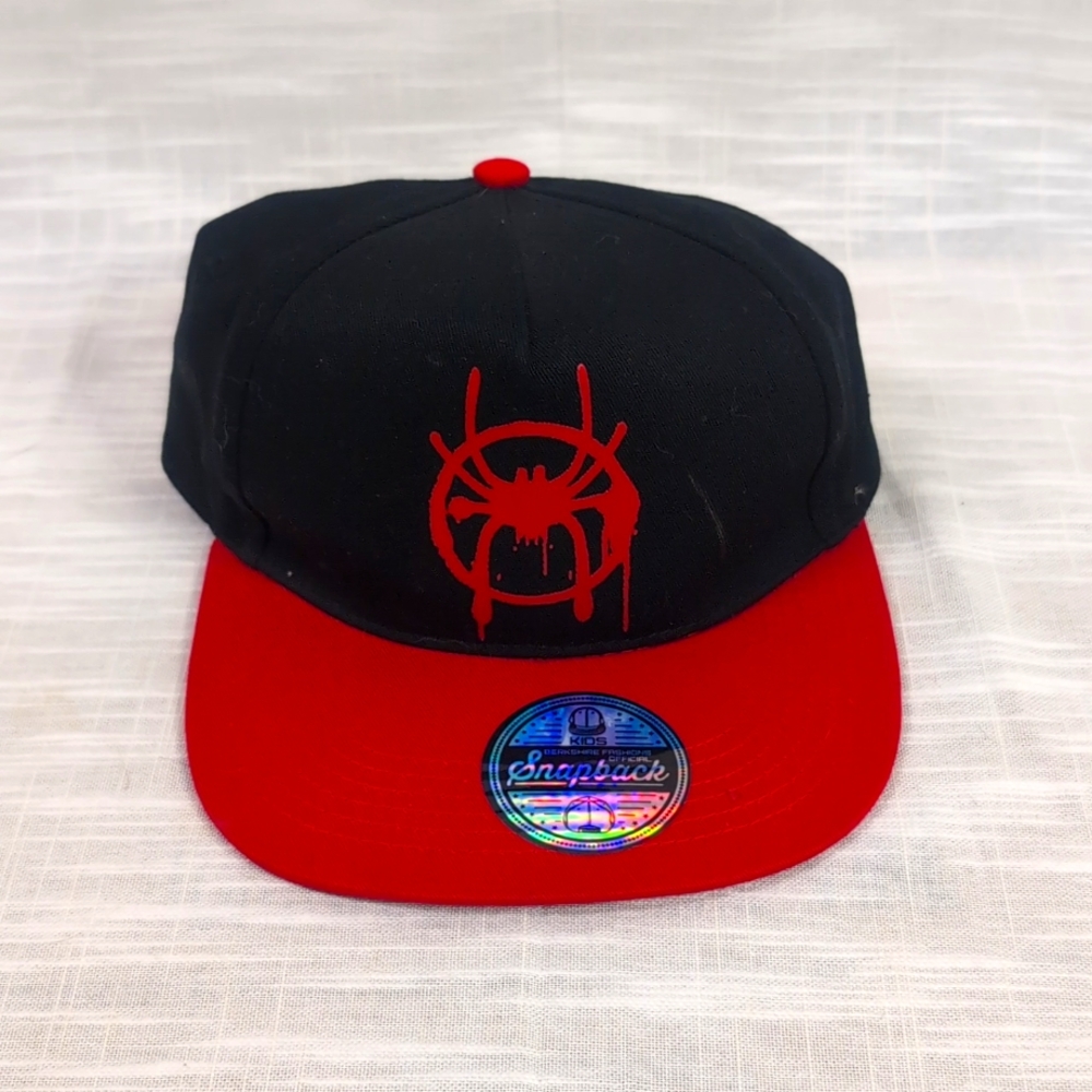 Black and Red Snapback Youth Hat with SpiderMan Logo